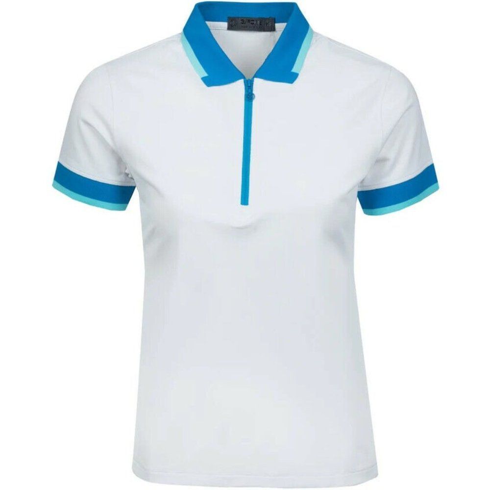 G/Fore Contrast Zip Polo Top Snow Size XL Womens Golf Shirt GFore NEW